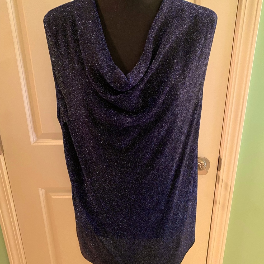 Gorgous NWT Large Ann Taylor Sparkly Tank Top with draped neckline